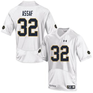 Notre Dame Fighting Irish Men's Mick Assaf #32 White Under Armour Authentic Stitched Big & Tall College NCAA Football Jersey CBV0499JH